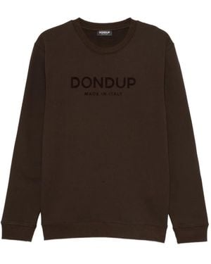 Dondup Flocked-Logo Sweatshirt - Brown
