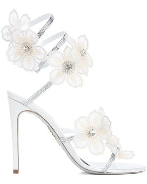 Rene Caovilla 80Mm Floriane Sandals - White