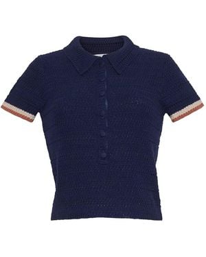 Cara Cara Lydia Short-Sleeves Polo Top - Blue