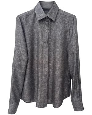 Barbara Bui Marl-Effect Concealed-Fastening Shirt - Grey