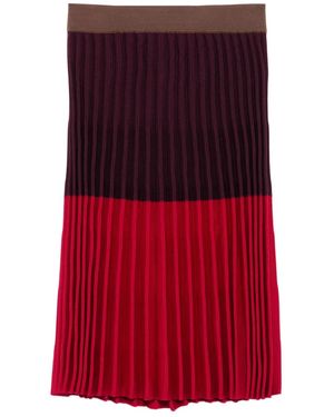 Mrz Pleated Midi Skirt - Red