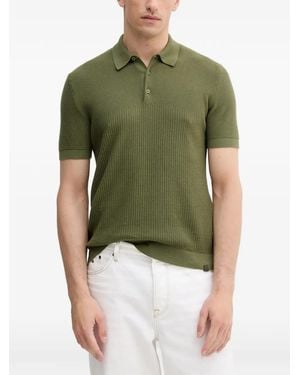 Benetton Polo De Punto Gofrado - Verde