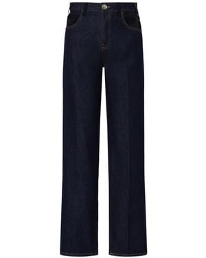 Liu Jo Straight Jeans With Fabric Details - Blue