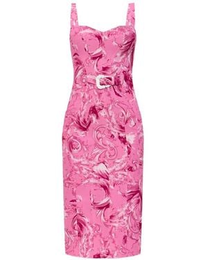 Versace Jeans Couture Buckle Patterned Dress - Pink