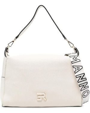ERMANNO FIRENZE Small Victoria Logo-Plaque Shoulder Bag - White