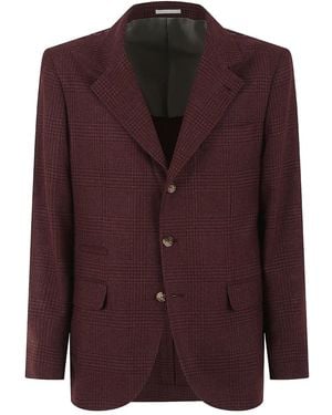 Brunello Cucinelli Check-Pattern Blazer - Purple