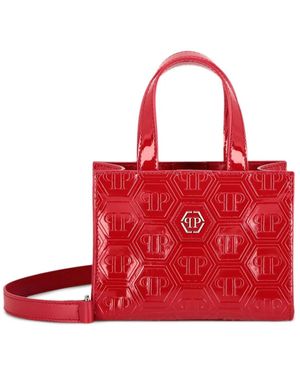 Philipp Plein Borsa Tote Con Monogramma - Rosso
