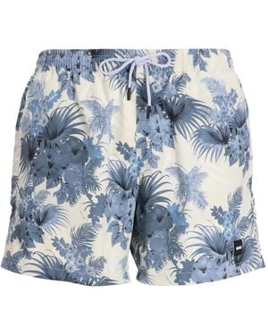 BOSS Shorts Mit Blumen-Print - Blau