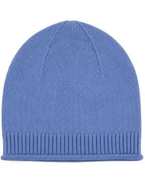 Chinti & Parker Roll-Hem Beanie Hat - Blue