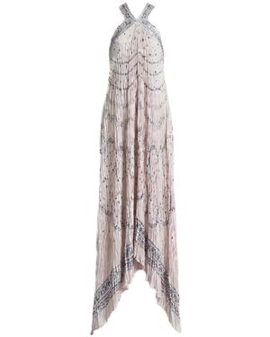 Alberta Ferretti Printed Satin Dress - White