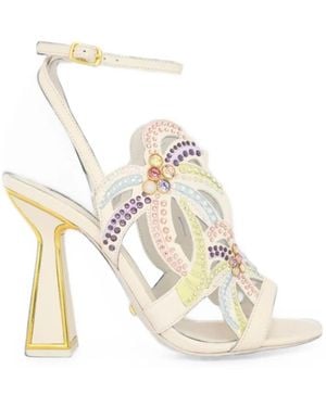 Kat Maconie Sandales À Ornements En Cristal - Black