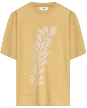 Song For The Mute Fern-Print T-Shirt - Yellow