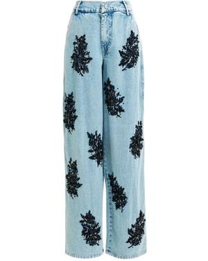 Essentiel Antwerp Icie スパンコール ビーズトリム ジーンズ - ブルー