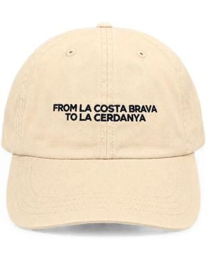 LES HÉRITIERS Slogan-Embroidered Cotton Cap - Natural