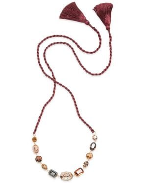 Jennifer Behr Leah Crystal-Embellished Tassel Necklace - White