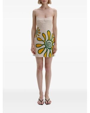 Cala De La Cruz Lucca Floral Mini Dress - Yellow