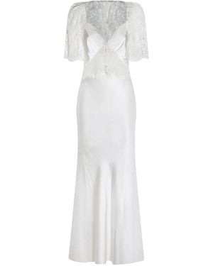 Self-Portrait Long Dress With Buttons - White