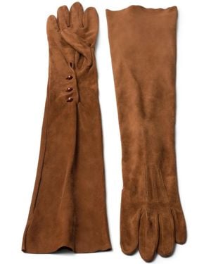 Prada Handschuhe Aus Wildleder - Braun