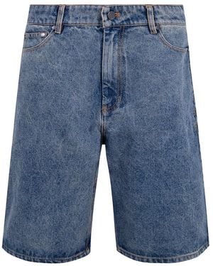 Daily Paper Acid-Wash Denim Shorts - Blue
