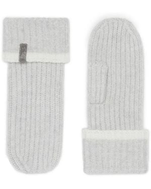 Brunello Cucinelli Cashmere Gloves - White