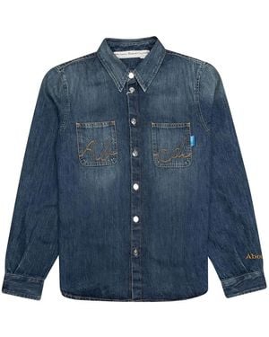 Advisory Board Crystals Camicia Denim Con Ricamo - Blu