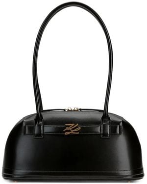 KARL LAGERFELD K/Autograph Bowlingtasche Aus Leder - Schwarz