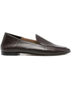 Dear Frances Gio Pointed-Toe Leather Loafers - Grey