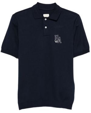 Emporio Armani Logo-Appliqué Polo Shirt - Blue