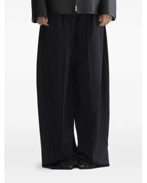 Mugler Pinstriped Wide Leg Pants - Black
