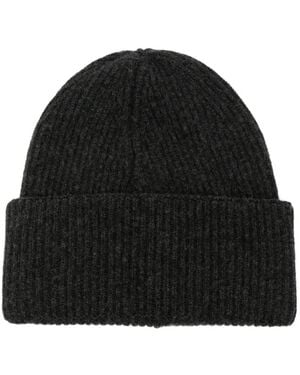 Amaranto Gerippte Beanie - Schwarz