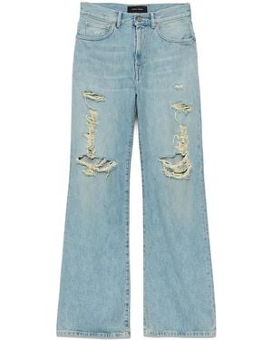 Purple Brand Ripped Wide-Leg Jeans - Blue