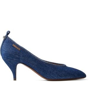 Versace Tina Denim Pumps 65 Mm - Blue