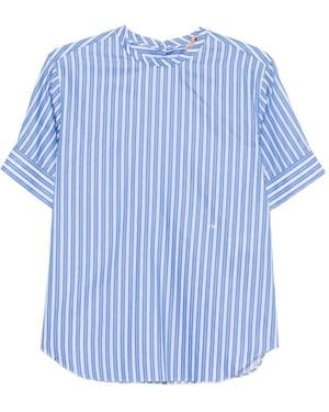 N°21 Blouse Rayée À Manches Courtes - Blue
