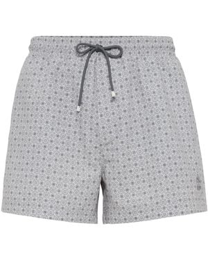 Brunello Cucinelli Graphic-print Swim Shorts - Grey