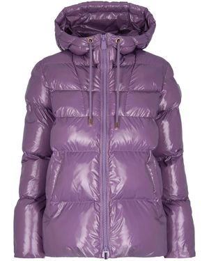 Pinko Hooded Puffer Coat - Purple