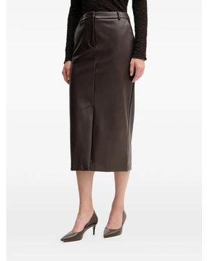 Sandro Ferrone Slit Midi Pencil Skirt - Black
