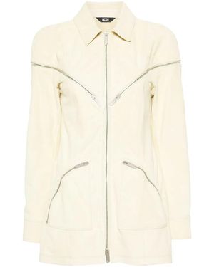 Gcds All-Around-Zip Suede Jacket - Natural
