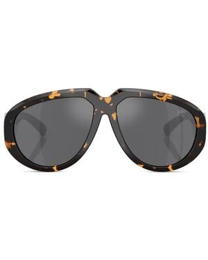 Burberry Equestrian Knight Design Pilot-Frame Sunglasses - Gray