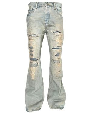 Purple Brand P026 Destroyed Repair Bootcut Jeans - Gray