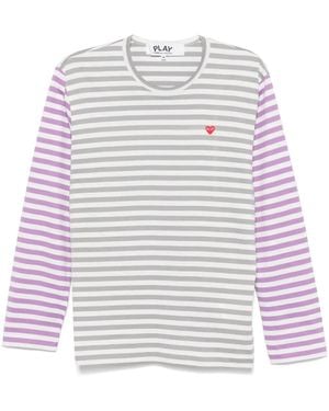 COMME DES GARÇONS PLAY Striped T-Shirt - White