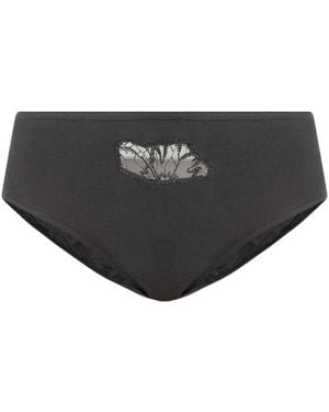 Hanro Lace-Embellished Briefs - Grey