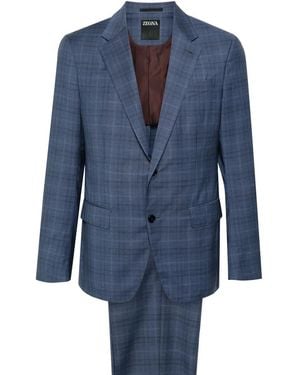 ZEGNA Single-Breasted Wool Suit - Blue