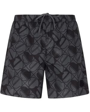 Moncler Monogram Swim Shorts - Gray