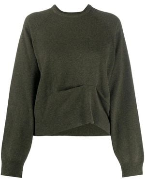 Remain Tucked Round Neck Sweater - Green