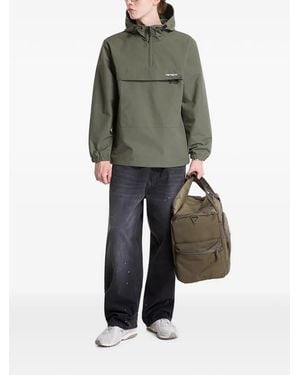 Carhartt Logo-Print Hooded Windbreaker - Green