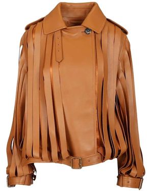 Loewe Fringed Leather Jacket - Brown
