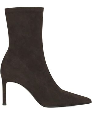 POTAMY Suede Heeled Ankle Boots - Black