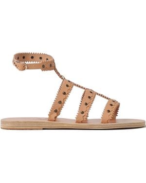 Ancient Greek Sandals Sandali Maska Con Borchie - Marrone