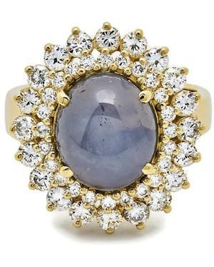 Jewels Aficionado Anillo en oro amarillo de 18 ct con diamantes y zafiros - Metálico