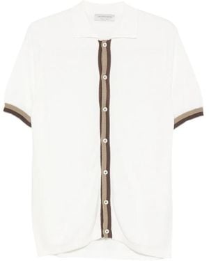 Jeordie's Contrast-Trim Button-Up Shirt - White